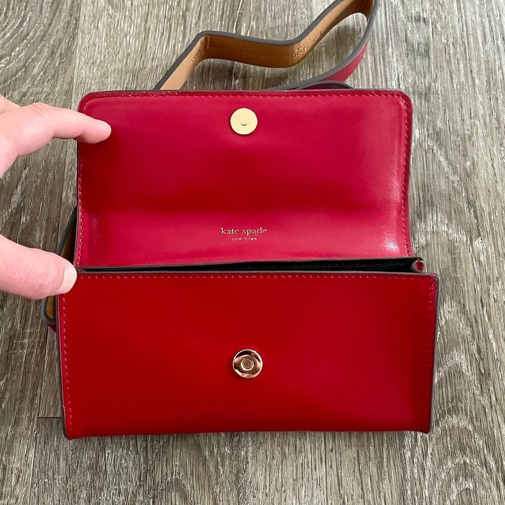 Kate Spade Red Bow Belt Bag Adjustable Leather S/M - Picture 4 of 9